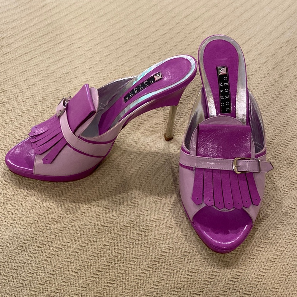 George Mang Italian leather purple shoes 38